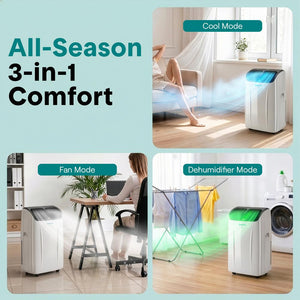 Serenelife Portable Air Conditioner With Wi-Fi Function - 12,000 Btu Cooling (Ashrae), Compact Unit With Dehumidifier & Fan Modes, Includes Window Mount Kit (Gray)