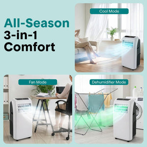 Portable Air Conditioner - Compact Home Ac Cooling Unit With Built-In Dehumidifier & Fan Modes, Includes Window Mount Kit (12,000 Btu)