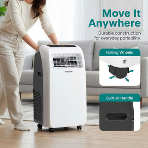 Portable Air Conditioner - Compact Home Ac Cooling Unit With Built-In Dehumidifier & Fan Modes, Includes Window Mount Kit (12,000 Btu)