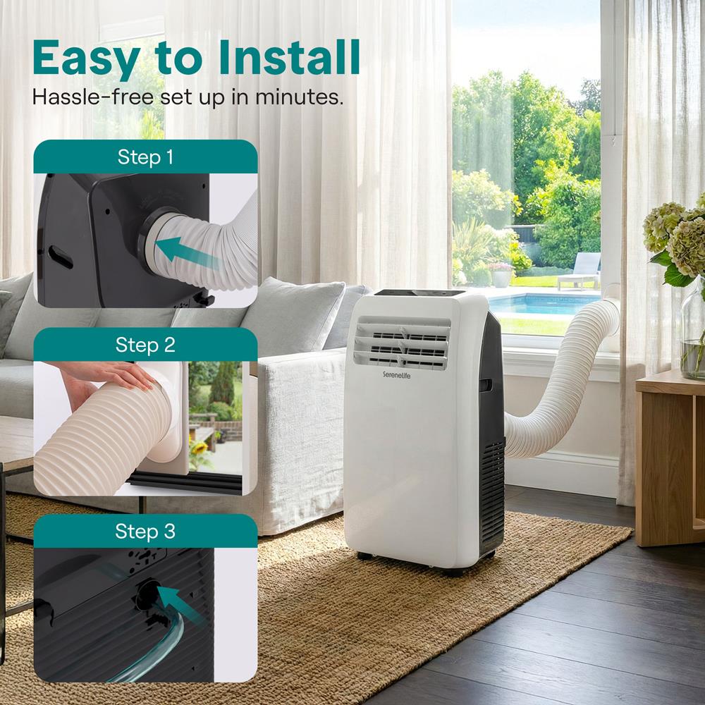 Portable Air Conditioner - Compact Home Ac Cooling Unit With Built-In Dehumidifier & Fan Modes, Includes Window Mount Kit (12,000 Btu)