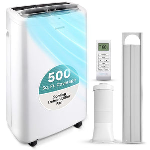 Portable Air Conditioner 14,000 BTU Efficient Cooling Dehumidifier White