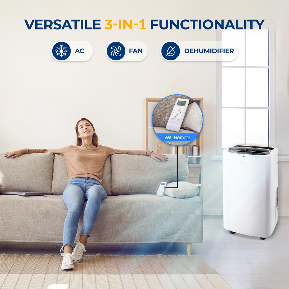 Portable Air Conditioner - Compact Home A/C Cooling Unit With Built-In Dehumidifier & Fan Modes, Includes Window Mount Kit (14,000 Btu)