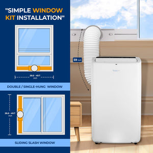 Portable Air Conditioner - Compact Home A/C Cooling Unit With Built-In Dehumidifier & Fan Modes, Includes Window Mount Kit (14,000 Btu)