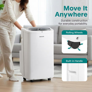 Portable Air Conditioner 14,000 BTU Efficient Cooling Dehumidifier White