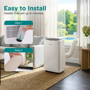 Portable Air Conditioner 14,000 BTU Efficient Cooling Dehumidifier White