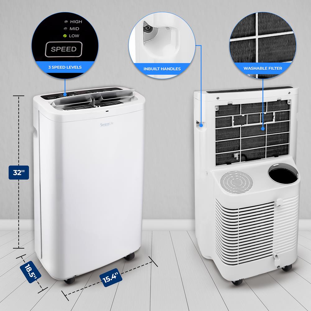 Portable Air Conditioner - Compact Home A/C Cooling Unit With Built-In Dehumidifier & Fan Modes, Includes Window Mount Kit (14,000 Btu)