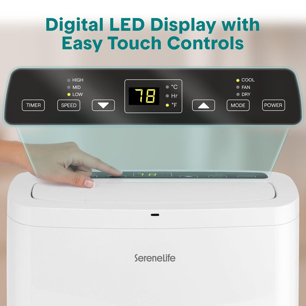 Portable Air Conditioner 14,000 BTU Efficient Cooling Dehumidifier White