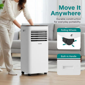 Portable Air Conditioner 8000 BTU Efficient Cooling White