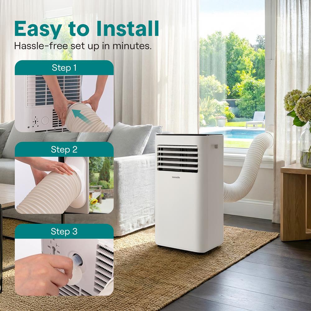 Portable Air Conditioner 8000 BTU Efficient Cooling White
