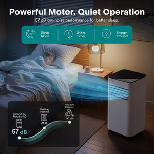 Portable Air Conditioner 8000 BTU Efficient Cooling White