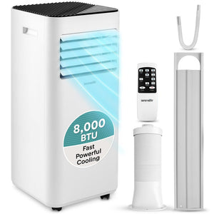 Portable Air Conditioner 8000 BTU Efficient Cooling White