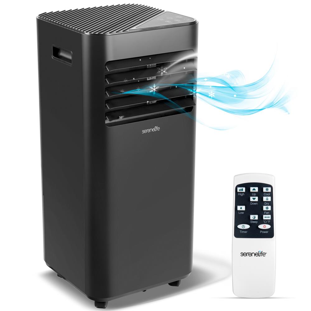 Portable Air Conditioner - 10000 Btu Cooling Capacity (Ashrae) Compact Home A/C Cooling Unit With Built-In Dehumidifier & Fan Modes, Includes Window Mount Kit (Black)