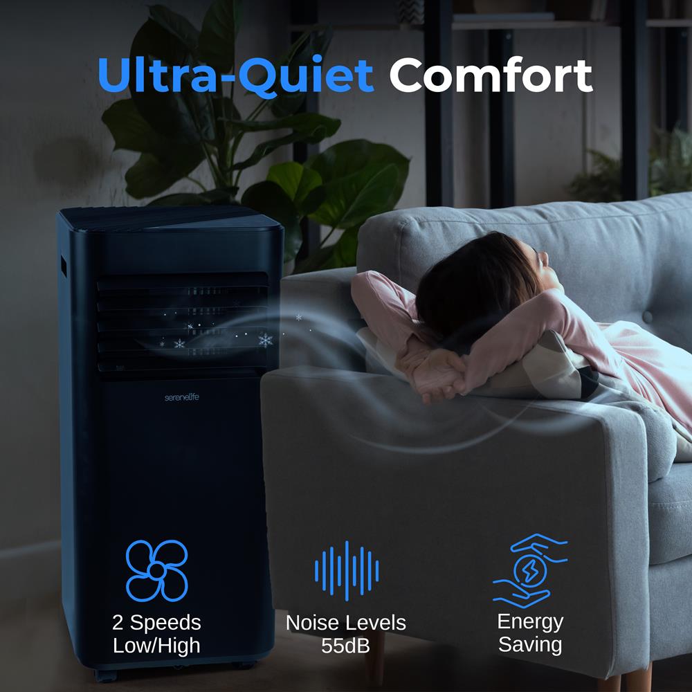 Portable Air Conditioner - 10000 Btu Cooling Capacity (Ashrae) Compact Home A/C Cooling Unit With Built-In Dehumidifier & Fan Modes, Includes Window Mount Kit (Black)