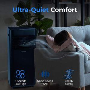 Portable Air Conditioner - 10000 Btu Cooling Capacity (Ashrae) Compact Home A/C Cooling Unit With Built-In Dehumidifier & Fan Modes, Includes Window Mount Kit (Black)