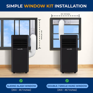 Portable Air Conditioner - 10000 Btu Cooling Capacity (Ashrae) Compact Home A/C Cooling Unit With Built-In Dehumidifier & Fan Modes, Includes Window Mount Kit (Black)