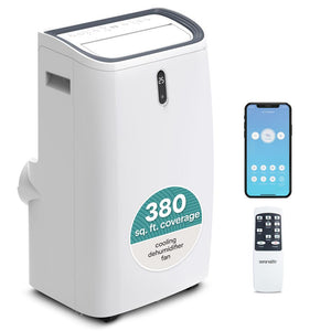 Portable Air Conditioner - 12000 Btu Cooling Capacity (Ashrae) Compact Home A/C Cooling Unit With Built-In Dehumidifier & Fan Modes, Includes Window Mount Kit (White)