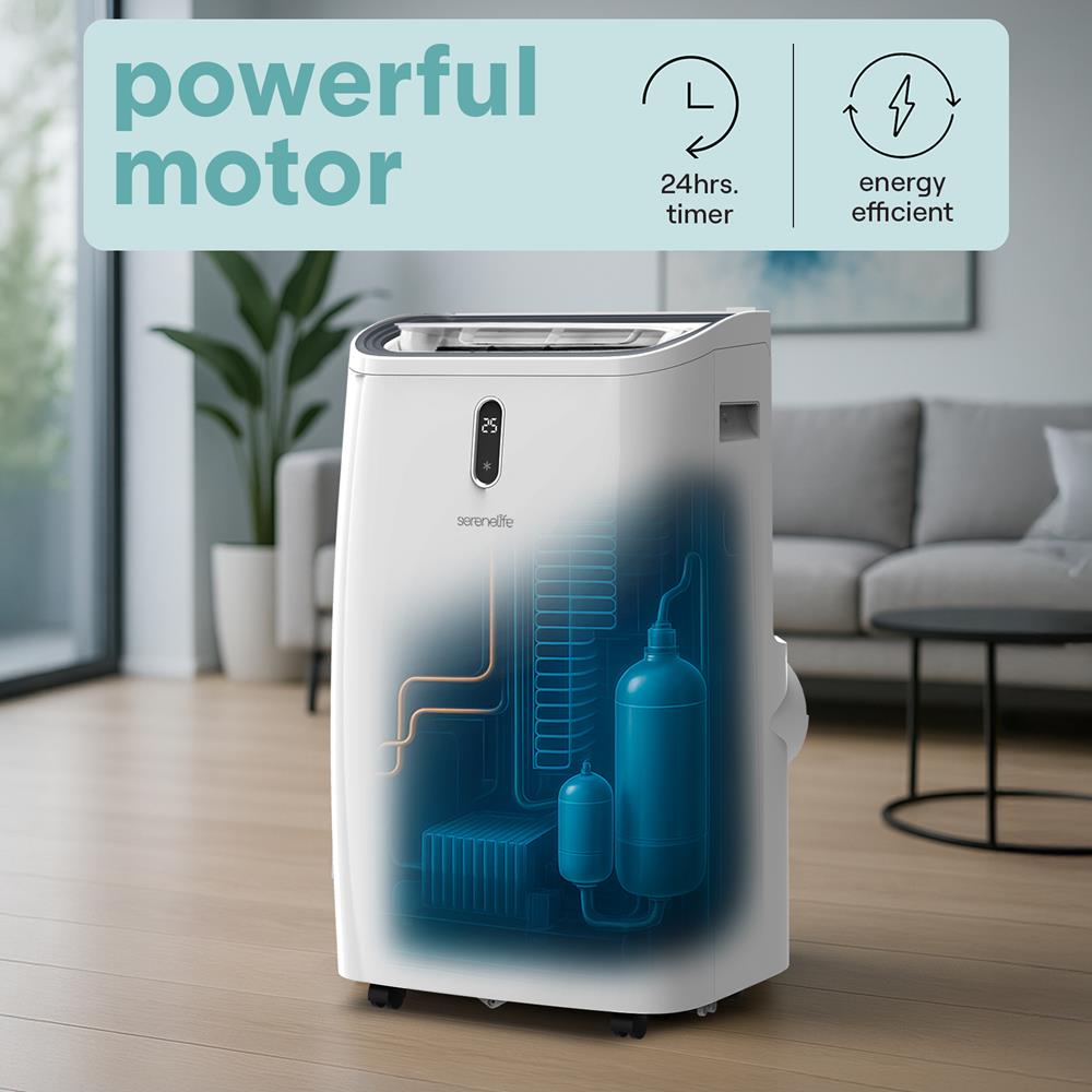Portable Air Conditioner - 12000 Btu Cooling Capacity (Ashrae) Compact Home A/C Cooling Unit With Built-In Dehumidifier & Fan Modes, Includes Window Mount Kit (White)