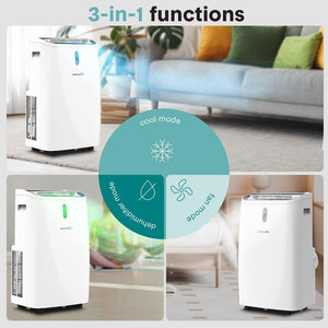 Portable Air Conditioner - 12000 Btu Cooling Capacity (Ashrae) Compact Home A/C Cooling Unit With Built-In Dehumidifier & Fan Modes, Includes Window Mount Kit (White)