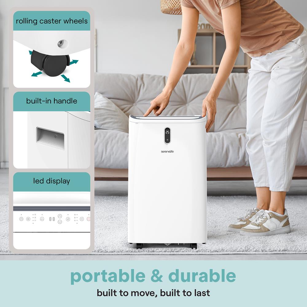 Portable Air Conditioner - 12000 Btu Cooling Capacity (Ashrae) Compact Home A/C Cooling Unit With Built-In Dehumidifier & Fan Modes, Includes Window Mount Kit (White)