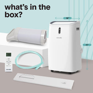Portable Air Conditioner - 12000 Btu Cooling Capacity (Ashrae) Compact Home A/C Cooling Unit With Built-In Dehumidifier & Fan Modes, Includes Window Mount Kit (White)
