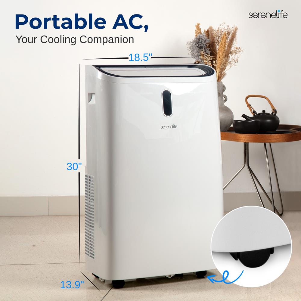 Portable Air Conditioner - 12000 Btu Cooling Capacity (Ashrae) Compact Home A/C Cooling Unit With Built-In Dehumidifier & Fan Modes, Includes Window Mount Kit (White)
