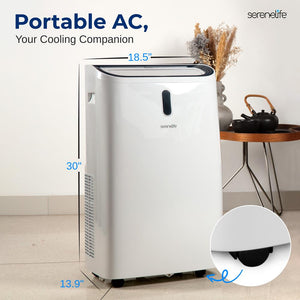 Portable Air Conditioner - 12000 Btu Cooling Capacity (Ashrae) Compact Home A/C Cooling Unit With Built-In Dehumidifier & Fan Modes, Includes Window Mount Kit (White)