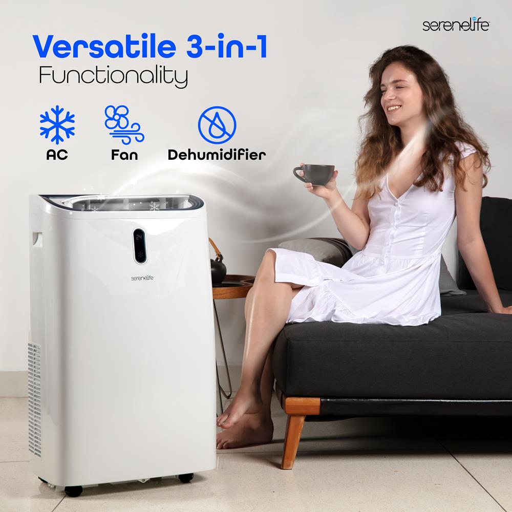 Portable Air Conditioner - 12000 Btu Cooling Capacity (Ashrae) Compact Home A/C Cooling Unit With Built-In Dehumidifier & Fan Modes, Includes Window Mount Kit (White)