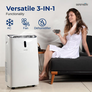 Portable Air Conditioner - 12000 Btu Cooling Capacity (Ashrae) Compact Home A/C Cooling Unit With Built-In Dehumidifier & Fan Modes, Includes Window Mount Kit (White)