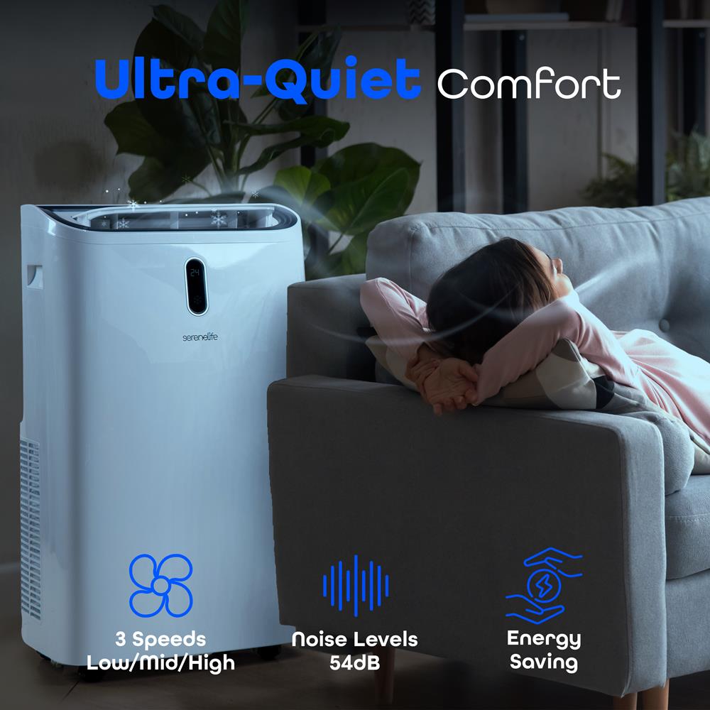 Portable Air Conditioner - 12000 Btu Cooling Capacity (Ashrae) Compact Home A/C Cooling Unit With Built-In Dehumidifier & Fan Modes, Includes Window Mount Kit (White)