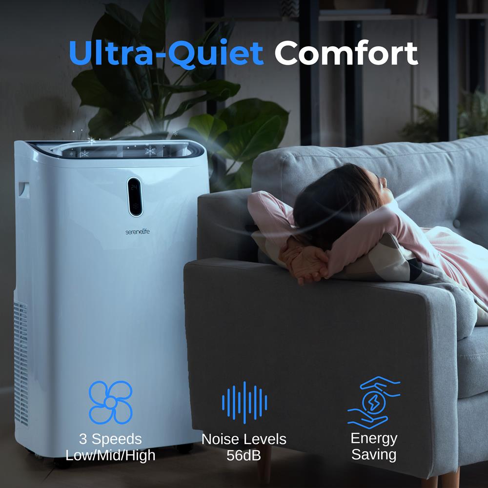 Portable Air Conditioner - 12000 Btu Cooling Capacity (Ashrae) Compact Home A/C Cooling Unit With Built-In Dehumidifier & Fan Modes, Includes Window Mount Kit (White)