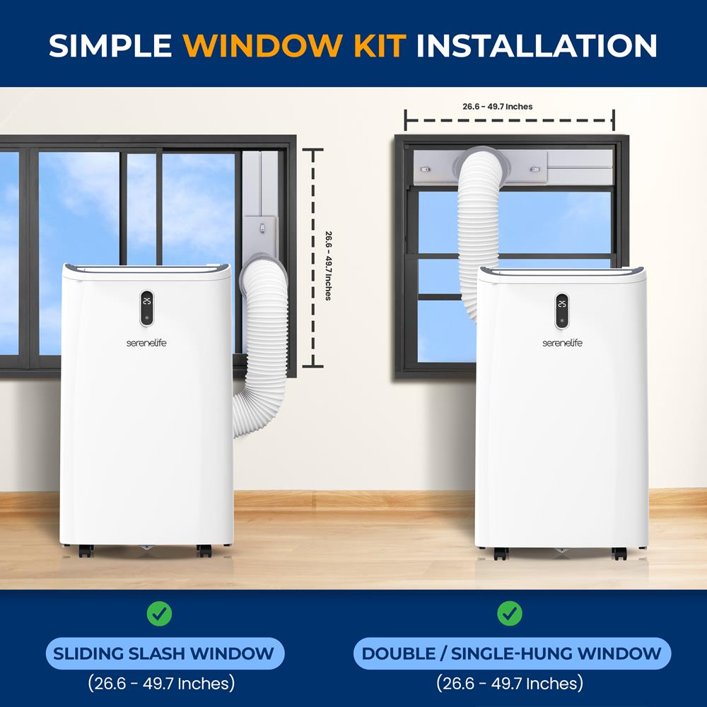 Portable Air Conditioner - 12000 Btu Cooling Capacity (Ashrae) Compact Home A/C Cooling Unit With Built-In Dehumidifier & Fan Modes, Includes Window Mount Kit (White)