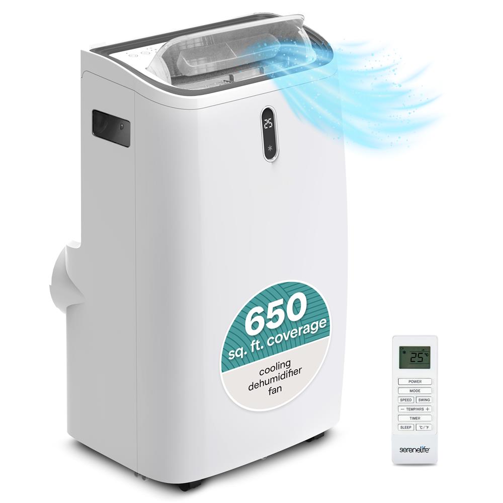 Portable Air Conditioner - 14000 Btu Cooling Capacity (Ashrae) Compact Home A/C Cooling Unit With Built-In Dehumidifier & Fan Modes, Includes Window Mount Kit (White)