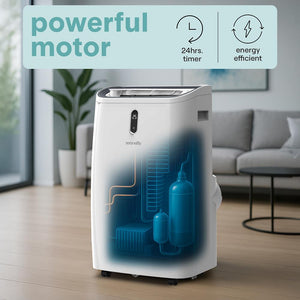 Portable Air Conditioner - 14000 Btu Cooling Capacity (Ashrae) Compact Home A/C Cooling Unit With Built-In Dehumidifier & Fan Modes, Includes Window Mount Kit (White)