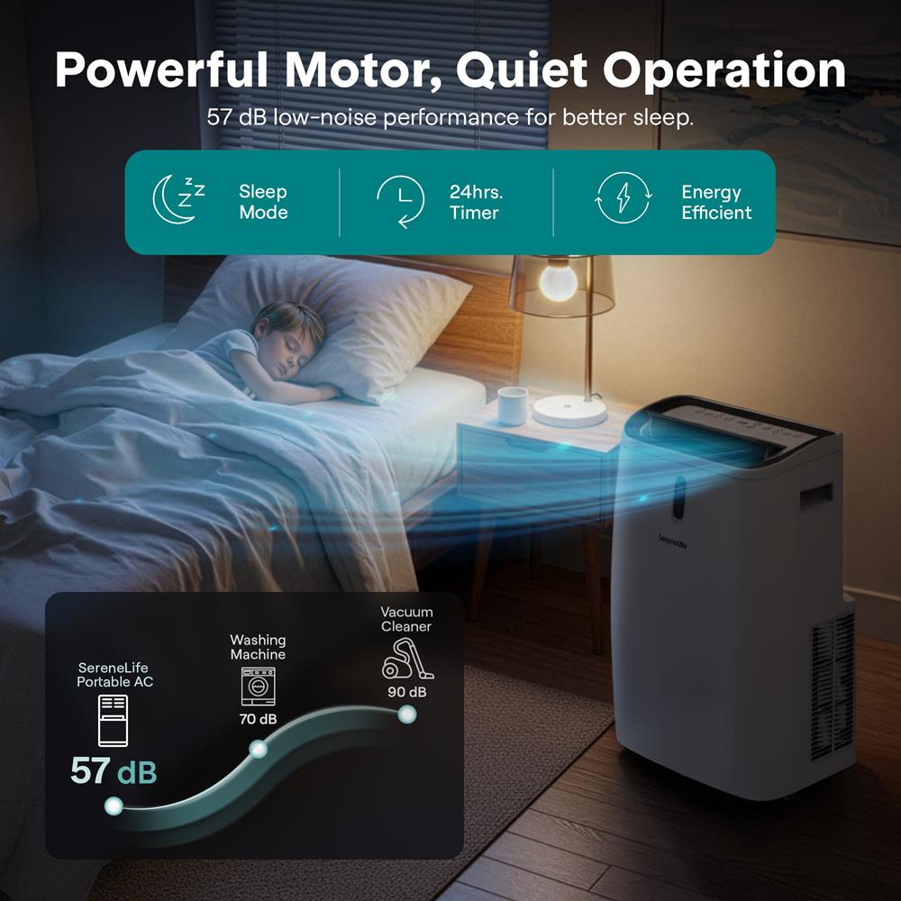 Portable Air Conditioner - 14000 Btu Cooling Capacity (Ashrae) Compact Home A/C Cooling Unit With Built-In Dehumidifier & Fan Modes, Includes Window Mount Kit (White)
