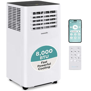 Portable Air Conditioner - Compact Home A/C Cooling Unit With Built-In Dehumidifier & Fan Modes, Includes Window Mount Kit (8,000 Btu)