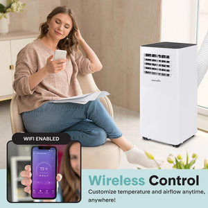 Portable Air Conditioner - Compact Home A/C Cooling Unit With Built-In Dehumidifier & Fan Modes, Includes Window Mount Kit (8,000 Btu)
