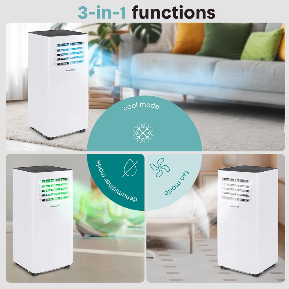 Portable Air Conditioner - Compact Home A/C Cooling Unit With Built-In Dehumidifier & Fan Modes, Includes Window Mount Kit (8,000 Btu)