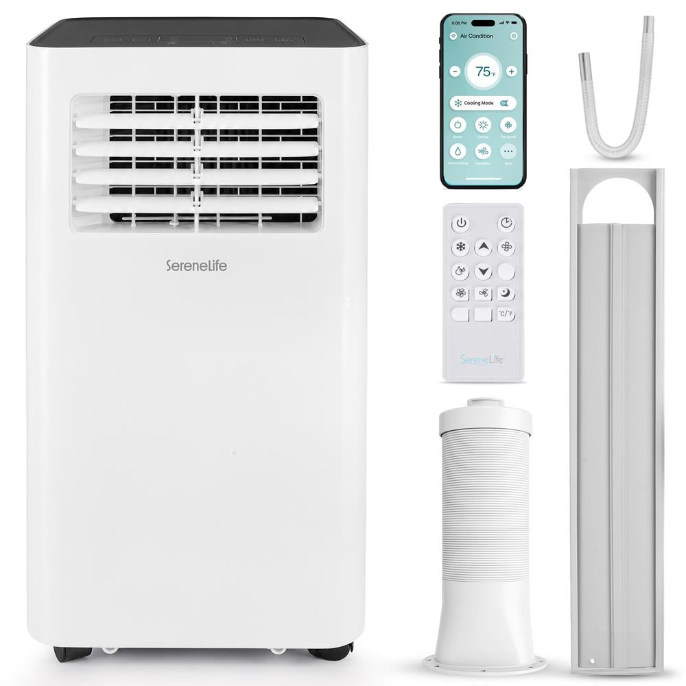 Portable Air Conditioner - Compact Home A/C Cooling Unit With Built-In Dehumidifier & Fan Modes, Includes Window Mount Kit (8,000 Btu)