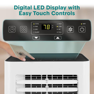 Portable Air Conditioner 8,000 BTU WiFi Dehumidifier, Remote, White