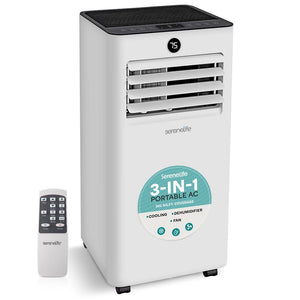 Portable Air Conditioner 8000 BTU Efficient Cooling with Window Kit, White