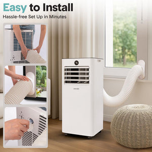 Portable Air Conditioner 8000 BTU Efficient Cooling WiFi White