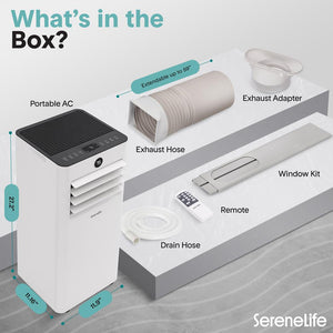 Portable Air Conditioner 8000 BTU Efficient Cooling WiFi White