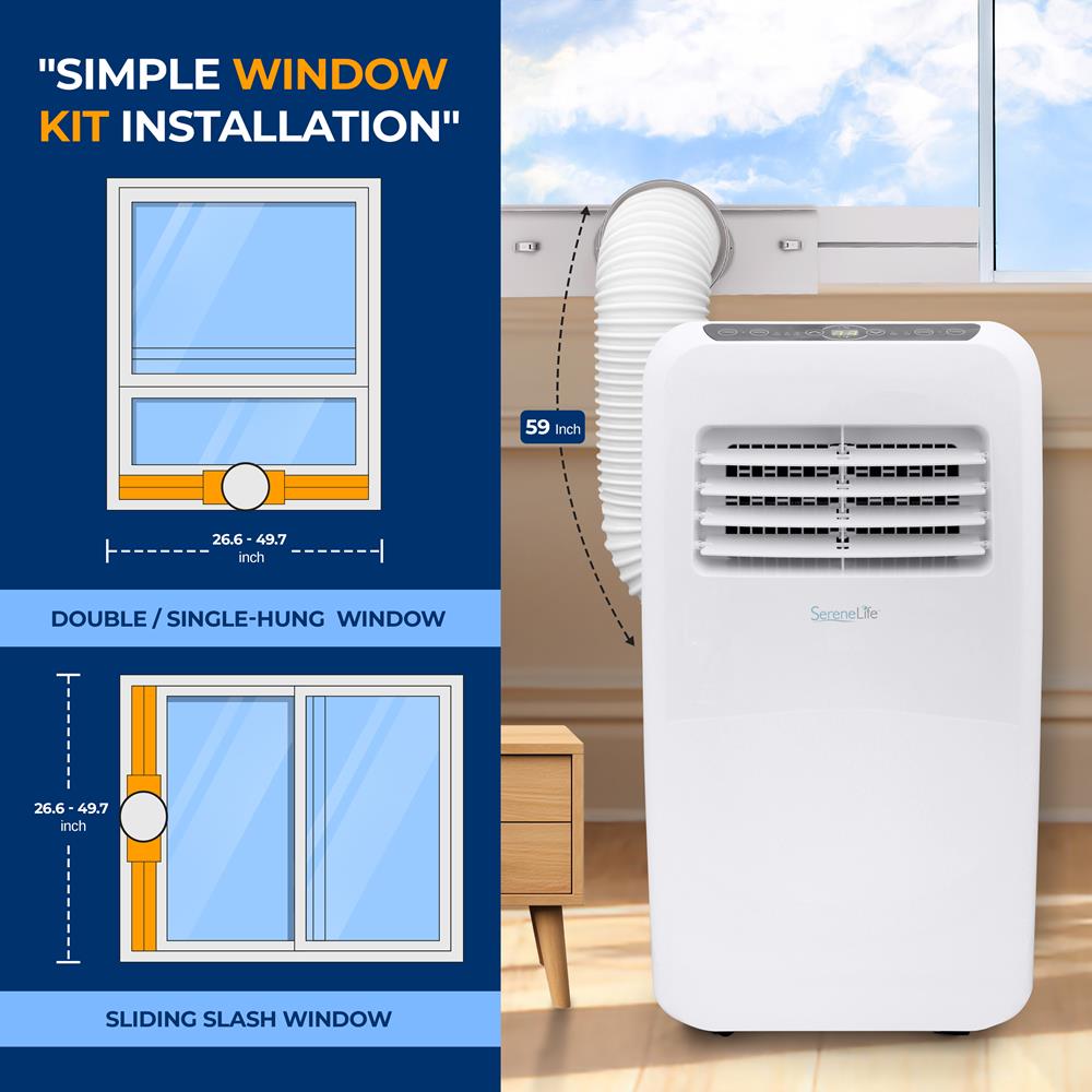 Portable Air Conditioner - Compact Home Ac Cooling Unit With Built-In Dehumidifier & Fan Modes, Includes Window Mount Kit (8,000 Btu)