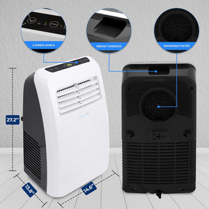 Portable Air Conditioner - Compact Home Ac Cooling Unit With Built-In Dehumidifier & Fan Modes, Includes Window Mount Kit (8,000 Btu)