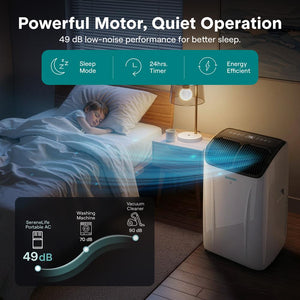 Serenelife Portable Air Conditioner And Heater With Wi-Fi Function - 16,000 Btu Cooling (Ashrae), Compact Unit With Dehumidifier & Fan Modes, Includes Window Mount Kit (Gray)