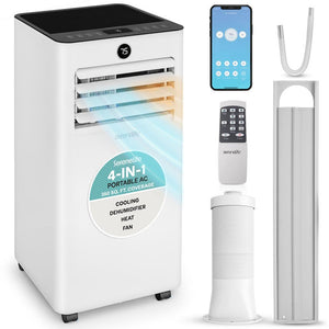 Portable Air Conditioner & Heater - 8000 Btu (Ashrae) Compact A/C Unit With Cooling, Heating, And Wi-Fi Function, Includes Window Mount Kit (White)