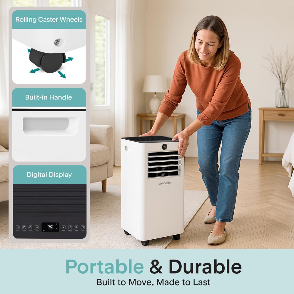 Portable Air Conditioner & Heater - 8000 Btu (Ashrae) Compact A/C Unit With Cooling, Heating, And Wi-Fi Function, Includes Window Mount Kit (White)
