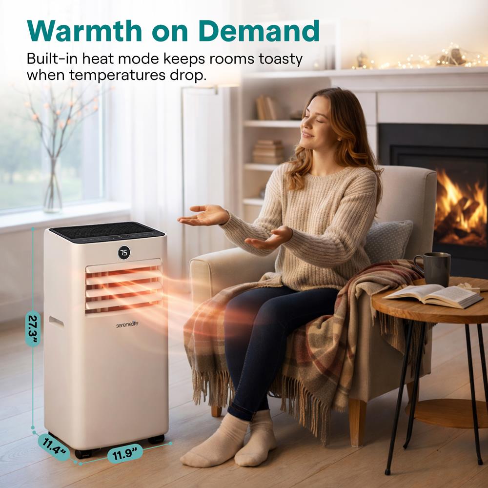 Portable Air Conditioner & Heater - 10000 Btu (Ashrae) Compact A/C Unit With Cooling, Heating, And Wi-Fi Function, Includes Window Mount Kit (Gray)