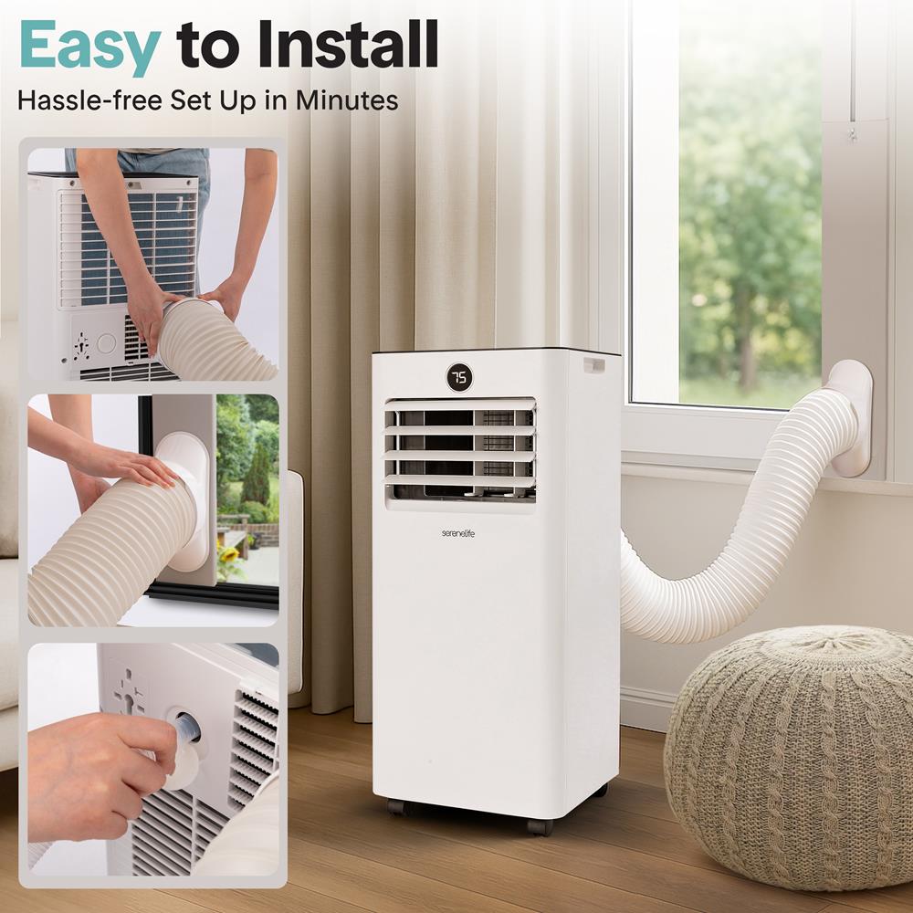 Portable AC & Heater 10,000 BTU WiFi, Dehumidifier, Remote, Gray