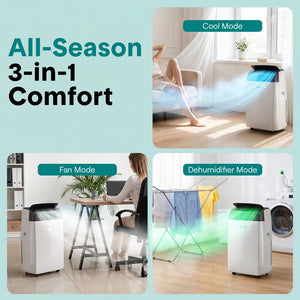 Serenelife Portable Air Conditioner And Heater With Wifi – 12,000 Btu Compact Home Ac Cooling And Heating Unit With Built-In Dehumidifier & Fan Modes, Includes Window Mount Kit (White)